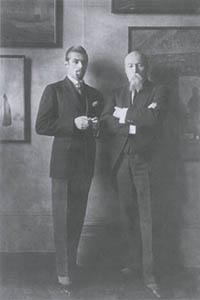 Н.К. Рерих и С.Н. Рерих на церемонии открытия выставки в 29-этажном здании Музея Николая Рериха в Нью-Йорке, 1929 г.